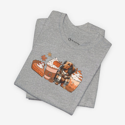 Longhaired Dachshund Fall Tee - Dachshund T- Shirt for Women